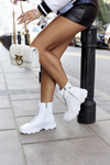 Women's Leather High Boots GOE II2N4032 White