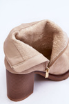 Suede Heeled Boots Beige Makeline