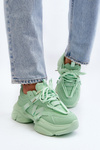 Women's sneakers on a chunky sole green Windamella