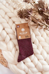 Women's Socks With Shiny Thread Maroon