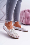Baleriny Damskie Lu Boo Plecione Srebrny 4Ever