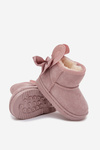Śniegowce Dziewczęce Błyszczące Kokardy Brudny Róż Meriva 