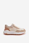 Women's Platform Sneakers Made Of Eco Leather Beige Issatta