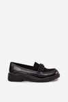 Women's Patent Loafers With Beads S.Barski HY52-541 Black