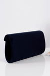 Women's Clutch Bag Suede Gold Chain Navy Blue