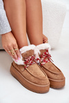 Low Women's Snow Boots On Platform With Fur Camel Neathren