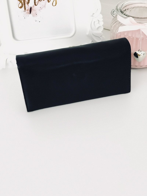 Large Ladies Black Wallet with Heart