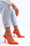 Classic Pointed Heels Neon Orange Whitley 