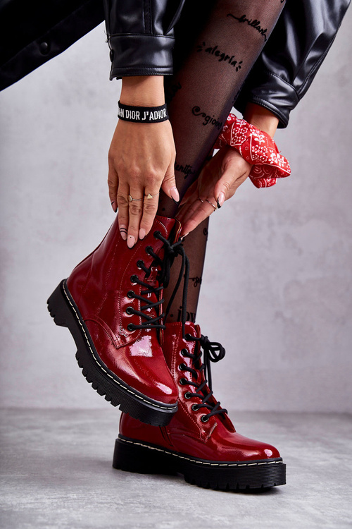 Women's Flat Boots Red Kognito