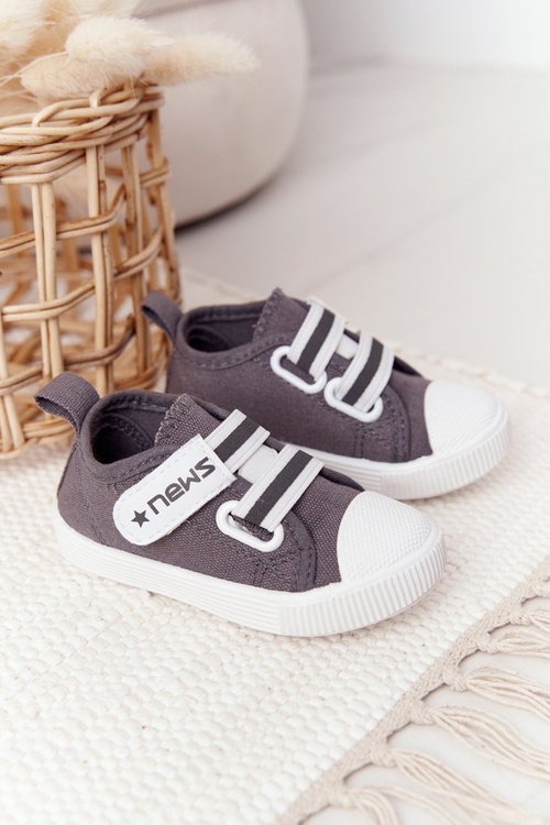 Children's Sneakers With Velcro Grey News
