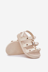 Girls Sandals With Golden Detail Beige Lunessa