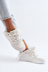 Women's Sneakers with Chunky Lacing White Miatora