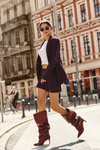 Women's High Heel Slip-On Boots Bordeaux Mavilla