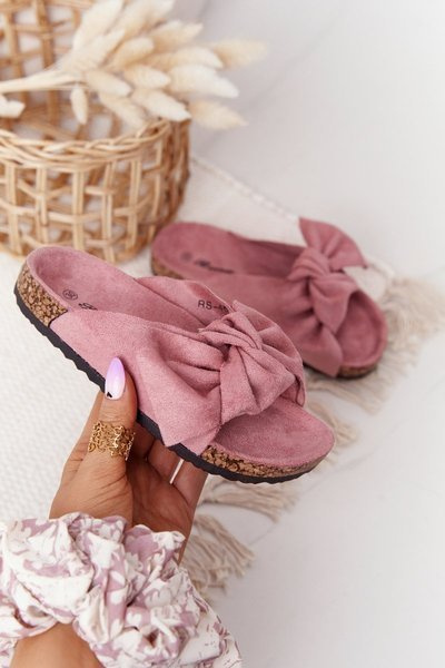 Children's Slippers On Cork Powder Pink Little Wendy