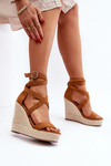 Wedge Sandals With Braided Detail Brown Salthe