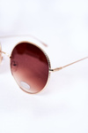 Gold Round Sunglasses With Brown Ombre Lenses
