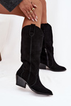 Leather Suede Cowboy Boots Women's Insulated Black Urselle
