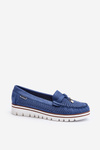 Women's Blue Cutout Moccasins Twista