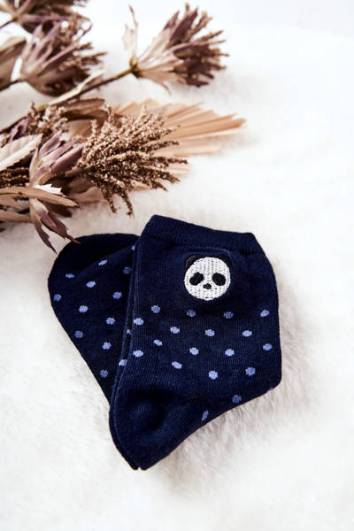 Children's Socks In Dots Panda Navy blue
