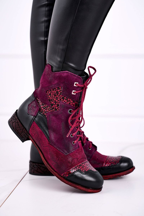 Women’s Boots Maciejka Warm Leather Purple 04625-23