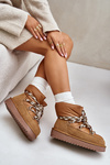 Women's Suede Snow Boots With Thick Lacing D.Franklin DFSH375003 Brown