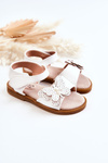 Children's Leather Sandals Butterflies White Rolly