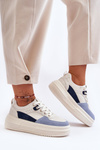 Women's Sport Shoes On Massive Platform White-Blue Gemma