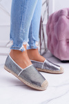 Lu Boo Srebrne Ażurowe Espadryle Kimchi