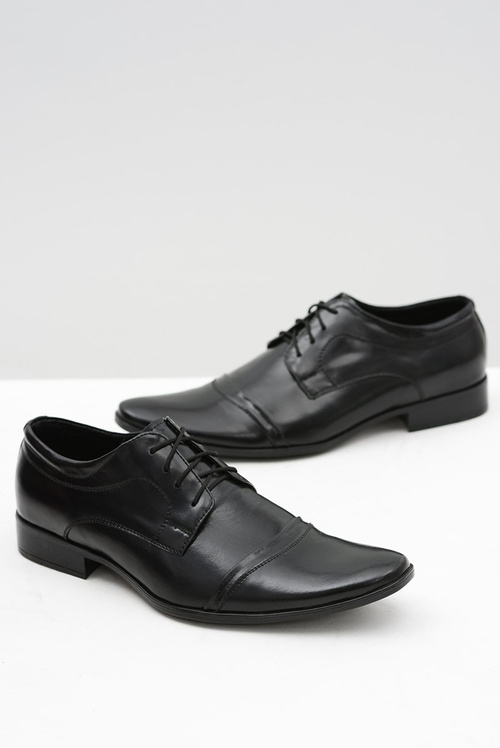 Męskie Czarne Półbuty Wizytowe Willy