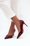 Patent eco leather women's high heels with pointed toes Bordeaux Jadira