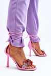 Tied Sandals On A Pin With Butterflies Pink Delmar