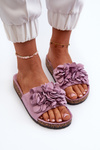 Women's Sandals on Cork Platform with Eco Suede Purple Jaihini