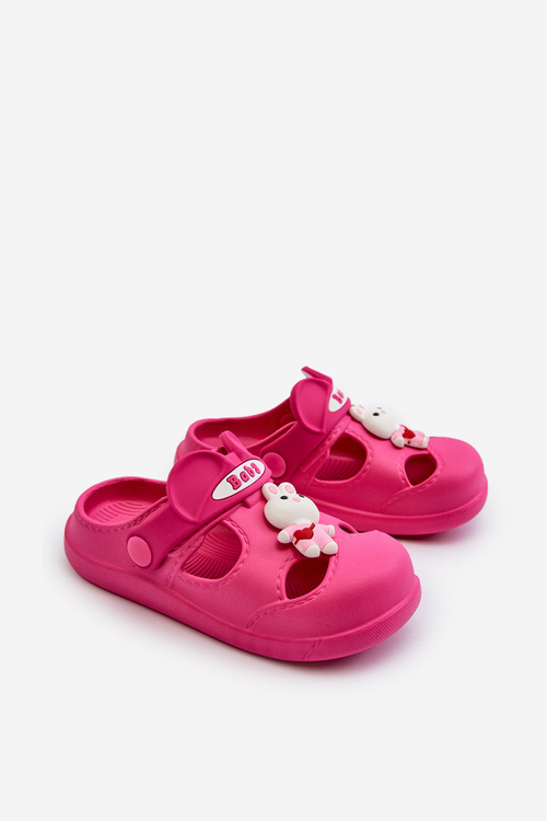 Children's Foam Sandals with Fuchsia Decoration Opleja