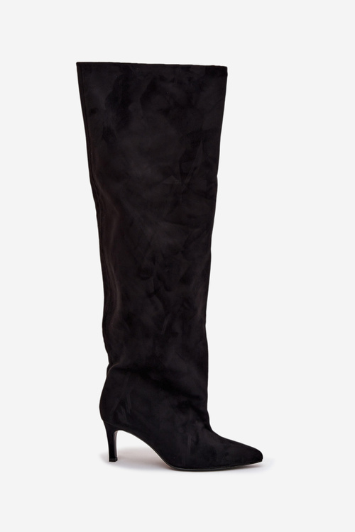 Damskie Wsuwane Kozaki Na Szpilce Czarne Mavilla