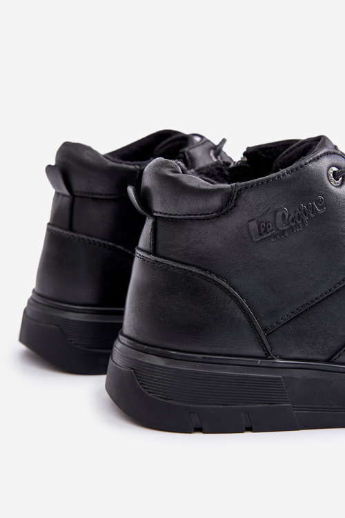 Sneakersy Botki Skórzane Ocieplane Na Zamek Męskie Czarne Lee Cooper LCJ-24-33-2913