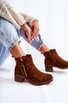 Suede boots on a low post Brown Laurisa