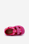 Children's slippers Milami with Velcro in unicorns fuchsia Reathiana