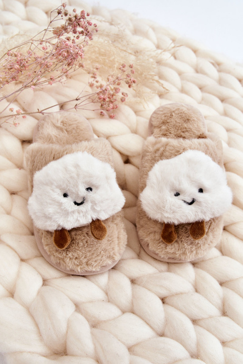 Papcie Dziecięce Ocieplane Futerko Beżowe Rubee