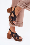 Leather Heeled Sandals Zazoo 1081 Black