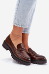 Classic Women's Moccasins Made Of Eco Leather Brown Enticca