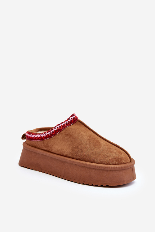 Slippers On Thick Sole In Brown Eco Suede Sylva