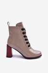 Lace-up Heeled Boots SBarski MR870-15 Dark Beige