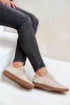 Damskie Sneakersy Zamszowe Beżowe Zazoo N1068