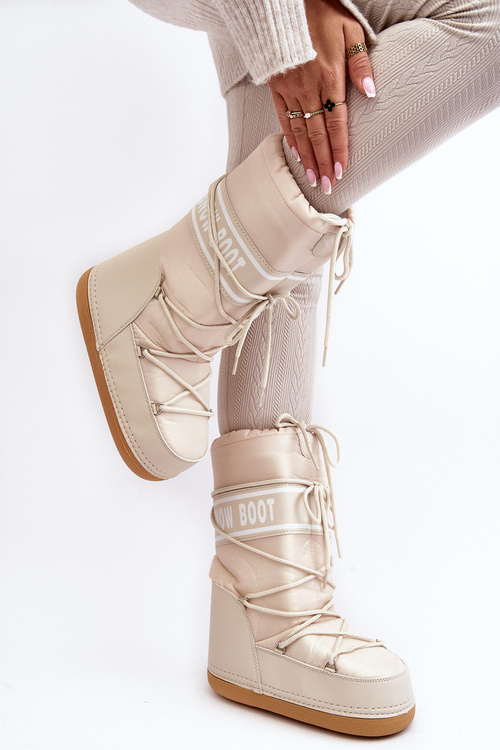 Women's High Snow Boots Beige Venila