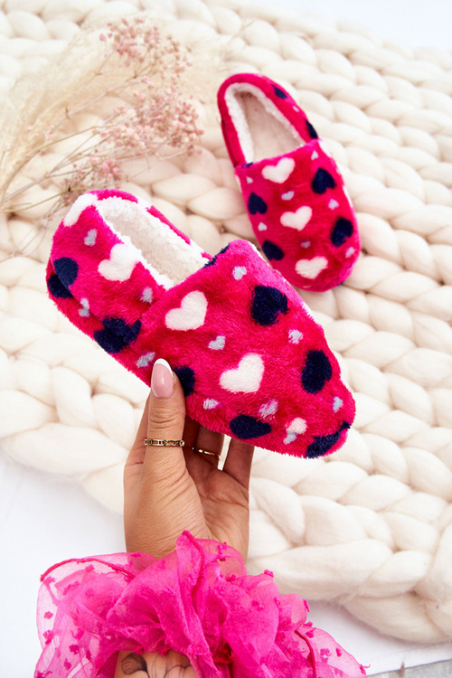 Papcie Dziecięce Ocieplane Wsuwane Serca Fuksja Meyra