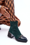 Suede Boots On Massive Block SBarski MR870-70 Green