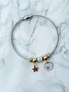 Women's Wire Bracelet Star Pendants Zirconia Charms