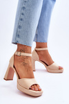 Suede Classic Platform Sandals Beige Classy