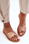 Women's Comfortable Slippers on Flat Heel Rose Gold Coraline