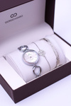 Giorgio Dario Silver Zirconia Watch Set Two Bracelets